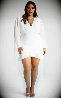 Showpo long sleeve mini wedding dress