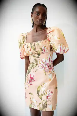 Karen Millen floral mini wedding guest dress