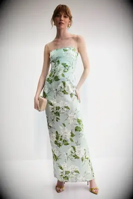 Green floral cheap bridesmaid dress from Reformation