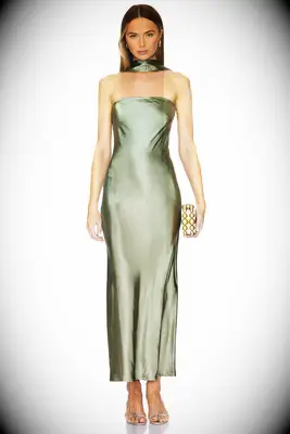 Satin green cheap bridesmaid dress from REVOLVE