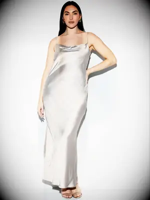 Champagne satin cheap bridesmaid dress from Old Navy