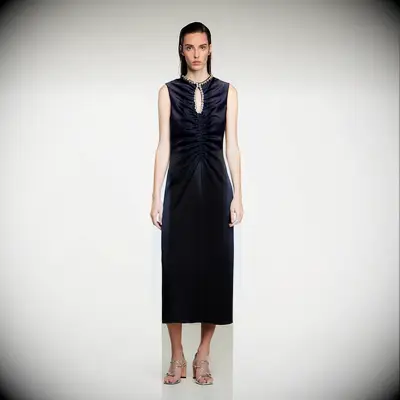 Sandro black rhinestone anniversary dress