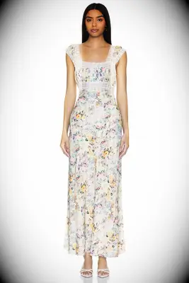 Selkie floral pastel anniversary slip dress 