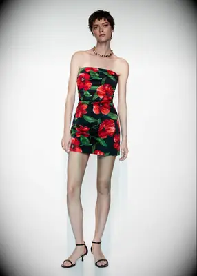 Mango floral mini anniversary dress