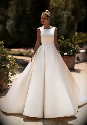 a-line princess gown with bateau neckline