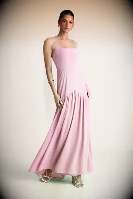Pink drop waist formal affordable wedding guest dress from Lulus