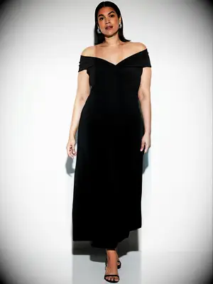 Black off the shoulder affordable wedding guest maxi dress from Old Navy