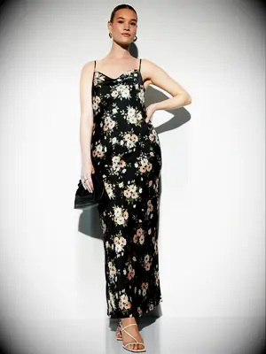 Satin floral slip affordable wedding guest dress from Old Navy