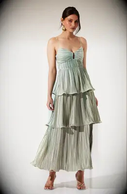 ASTR The Label green sage country wedding guest dress
