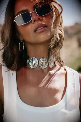 12th Tribe silver necklace country wedding guest attire