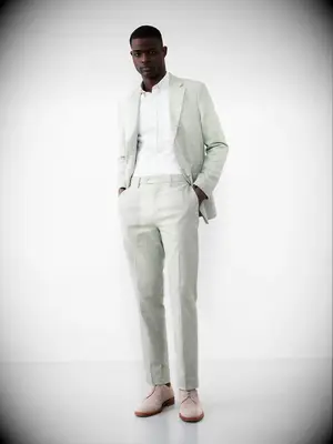 Sage suit country wedding guest attire