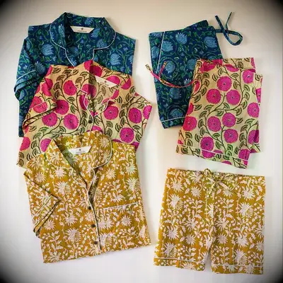 Colorful jungle print pj sets