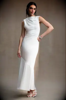 Significant Other cowl-neck wedding dress