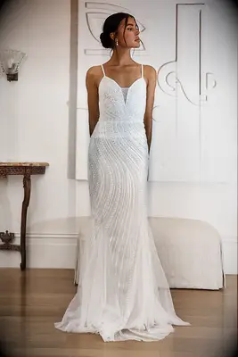 Selfie Leslie sequin wedding dress