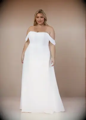 Azazie off-shoulder wedding dress