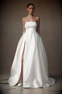 Meshki strapless wedding dress