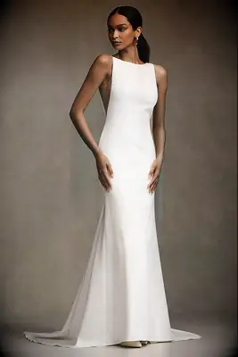 Watters sleeveless wedding dress for small bust