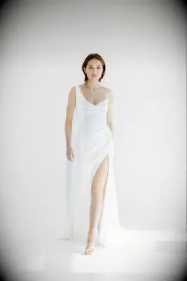 Alyssa Kristin one-shoulder wedding dress for small bust
