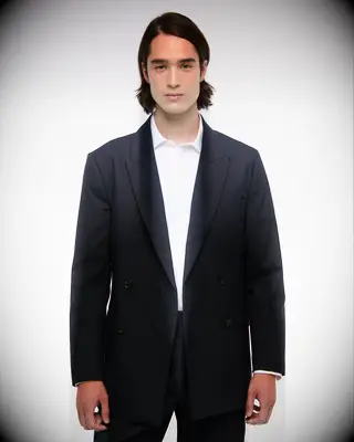 Man wearing striped suit jacket