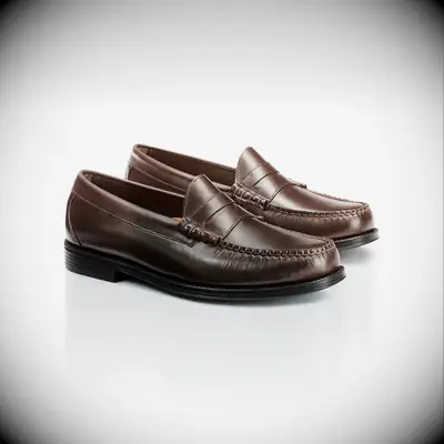 Brown leather loafers