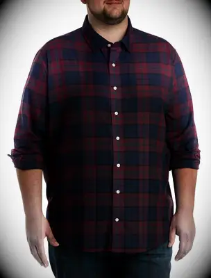 Man wearing flannel shirt