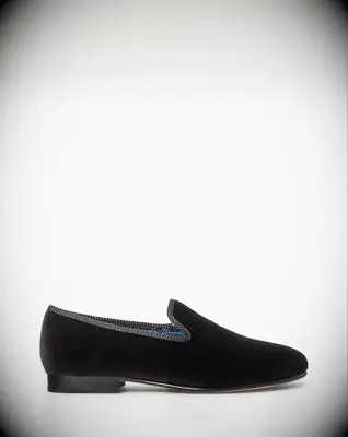 Black velvet loafers