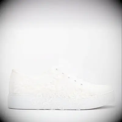 Forever & Always ivory lace wedding sneakers