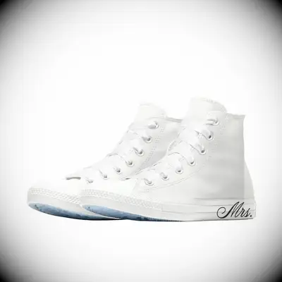Custom Converse white wedding sneakers