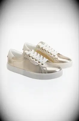 Sam Edelman gold lace-up wedding sneakers