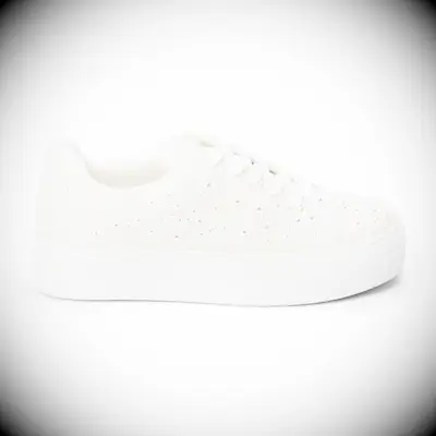 Matisse white rhinestone wedding sneakers