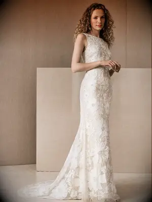 Sleeveless beaded floral dress