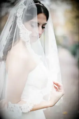 Waist wedding veil 