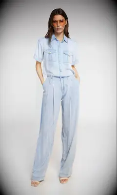 Light wash denim jumpsuit