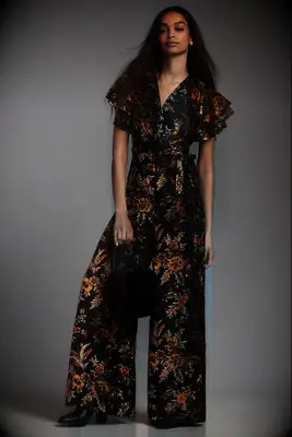 Hutch floral wrap-front jumpsuit