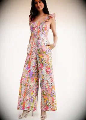 Hutch floral wedding guest jumpsuit