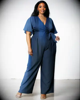 Kiyonna crepe wedding guest jumpsuit