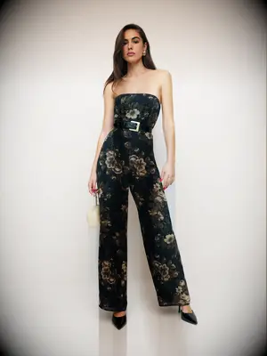Reformation floral wedding guest jumpsuit