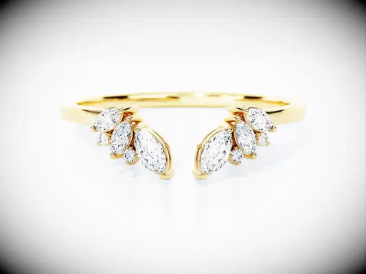 Open Marquise Cluster Moissanite Ring