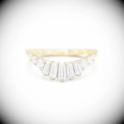 Baguette & Round Contour Ring