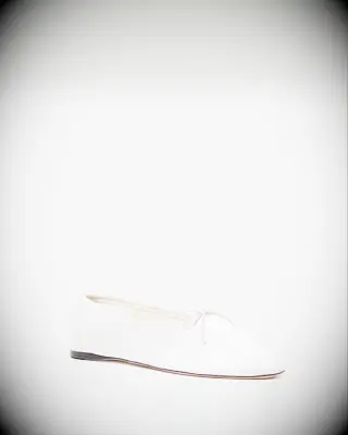 Loeffler Randall cream satin ballet flats for bride