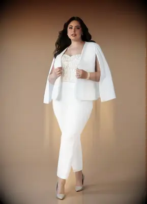 White tailored two-piece set