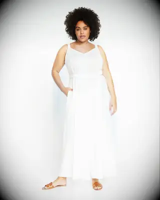 White linen jumpsuit