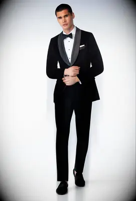 Indochino velvet fall wedding guest tuxedo