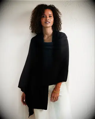 Garnet Hill cashmere fall wedding guest wrap