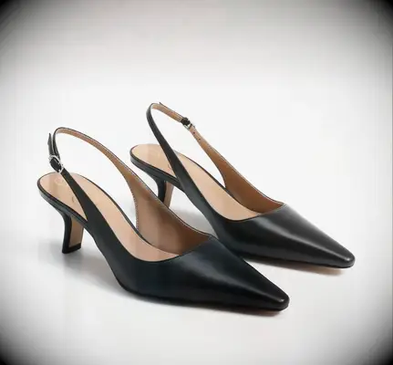 Sam Edelman black slingback pump for outdoor fall wedding guest outfit 