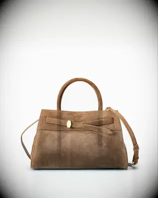 Brown suede wedding guest bag for fall
