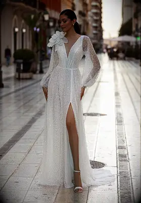 Carfelli sequin wedding dress for Jewish brides