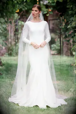 Modest by Mon Cheri long sleeve wedding dress for Jewish brides