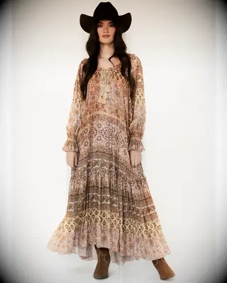 Spell long sleeved Western wedding guest dress