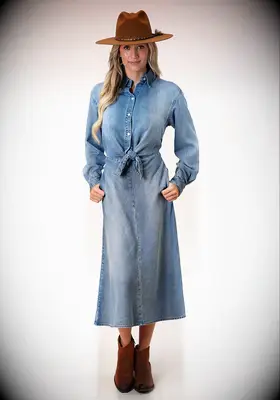 Stetson denim Western wedding guest dress